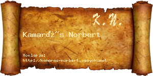 Kamarás Norbert névjegykártya